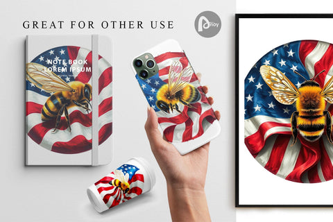 Digital Paper Bee 4th of July Digital Pattern artnoy 