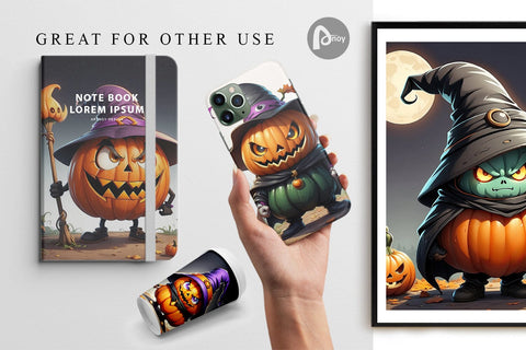 Digital Paper Big Scary Pumpkin Digital Pattern artnoy 