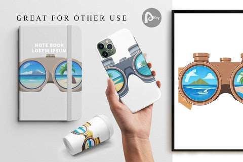 Digital Paper Binoculars Digital Pattern artnoy 