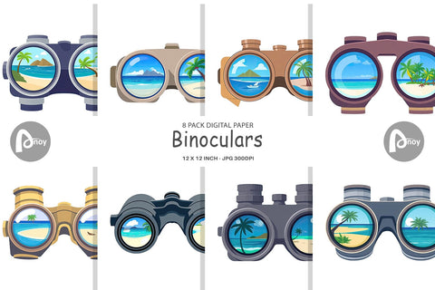 Digital Paper Binoculars Digital Pattern artnoy 