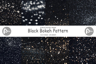 Digital Paper Black Bokeh Pattern Digital Pattern artnoy 