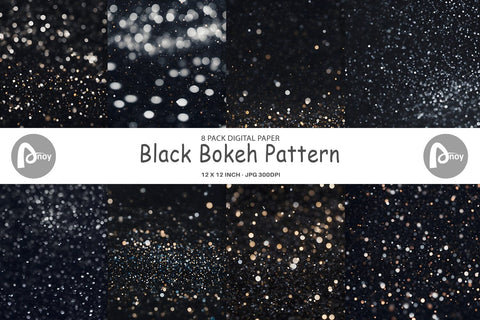 Digital Paper Black Bokeh Pattern Digital Pattern artnoy 