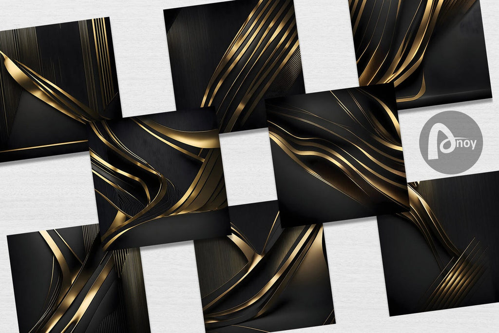 Digital Paper Black Golden Line - So Fontsy