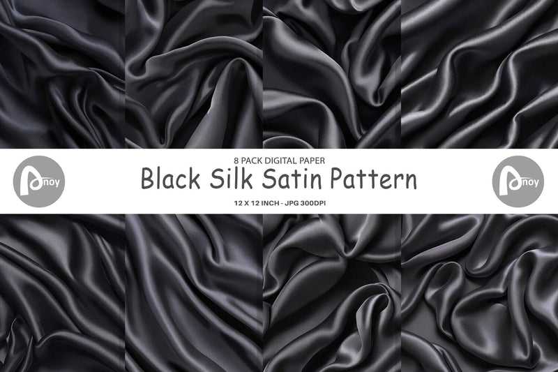 Digital Paper Black Silk Pattern Digital Pattern artnoy 
