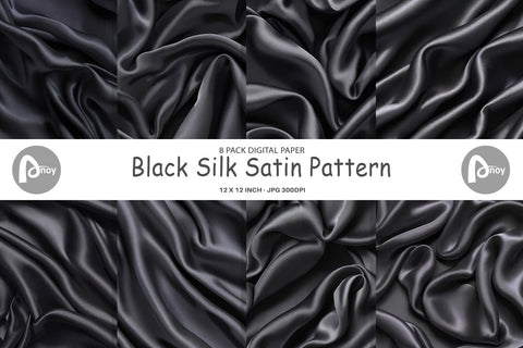 Digital Paper Black Silk Pattern Digital Pattern artnoy 