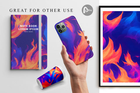 Digital Paper Blazing Fire Background Digital Pattern artnoy 