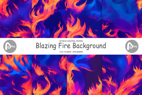 Digital Paper Blazing Fire Background Digital Pattern artnoy 