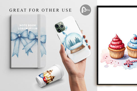 Digital Paper Blue Christmas Digital Pattern artnoy 