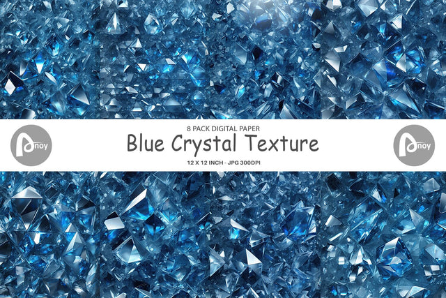 Digital Paper Blue Crystal Digital Pattern artnoy 