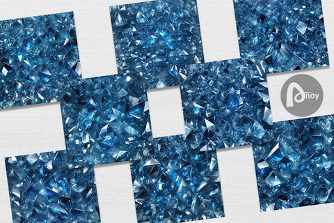 Digital Paper Blue Crystal Digital Pattern artnoy 