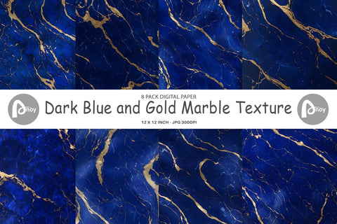 Digital Paper Blue Gold Marble Texture Digital Pattern artnoy 