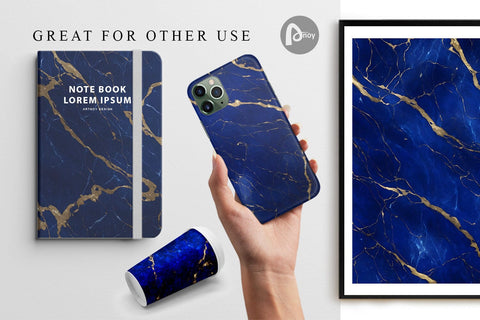 Digital Paper Blue Gold Marble Texture Digital Pattern artnoy 