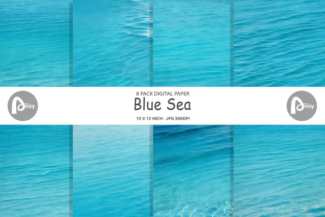 Digital Paper Blue Sea Digital Pattern artnoy 