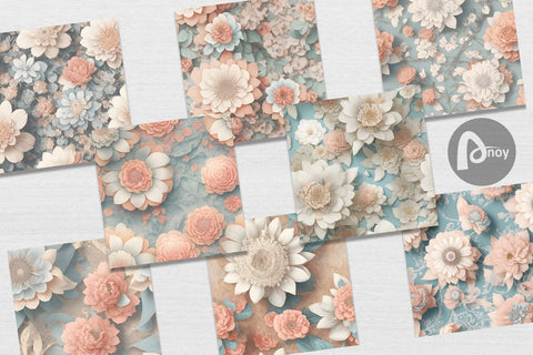 Digital Paper Boho Flowers Pattern Digital Pattern artnoy 