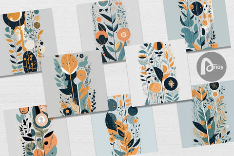 Digital Paper Boho Organic Shape Digital Pattern artnoy 