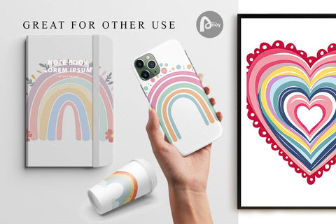 Digital Paper Boho Rainbow Pastels Digital Pattern artnoy 