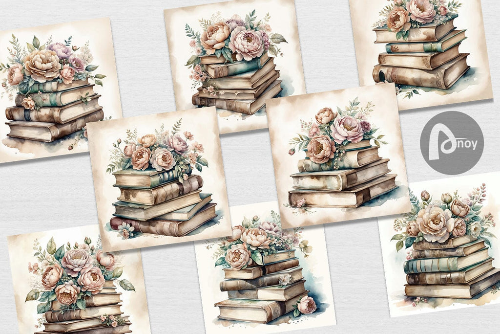 Paper Book Stack Digital Paper Book Stack - So Fontsy