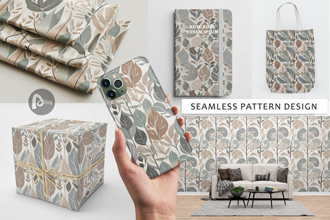Digital Paper Botanical Elements Pattern Digital Pattern artnoy 