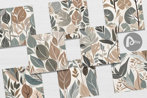 Digital Paper Botanical Elements Pattern Digital Pattern artnoy 