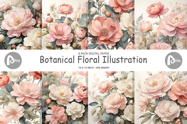 Digital Paper Botanical Floral Digital Pattern artnoy 