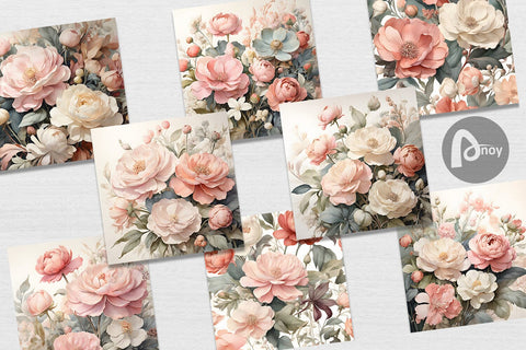 Digital Paper Botanical Floral Digital Pattern artnoy 