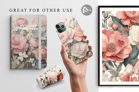 Digital Paper Botanical Floral Digital Pattern artnoy 