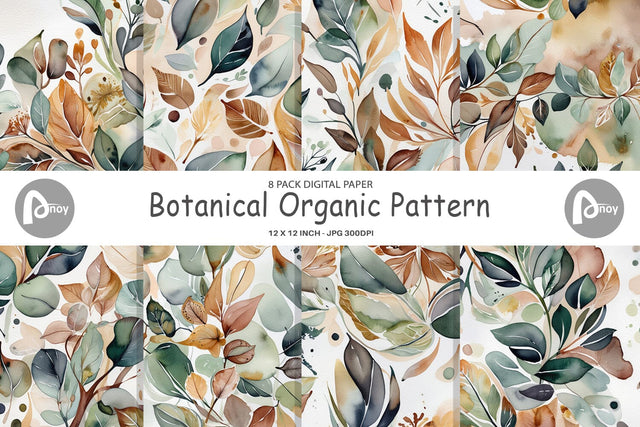 Digital Paper Botanical Organic Pattern Digital Pattern artnoy 