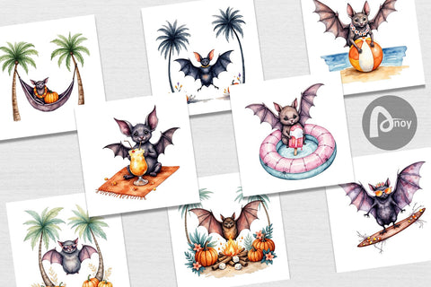 Digital Paper Breezy Bat Nights Digital Pattern artnoy 