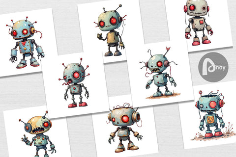 Digital Paper Broken Bot Digital Pattern artnoy 