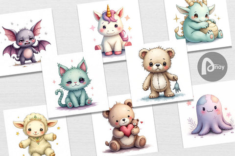 Digital Paper Broken Plushie Spirits Digital Pattern artnoy 