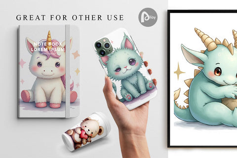 Digital Paper Broken Plushie Spirits Digital Pattern artnoy 