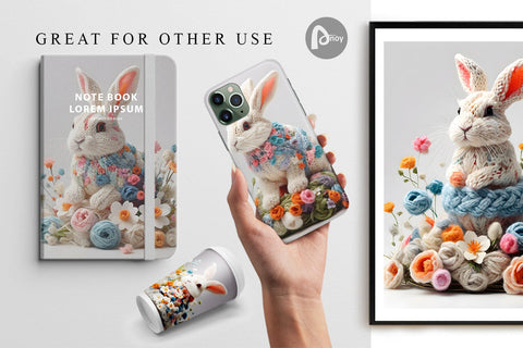 Digital Paper Bunny Easter Embroidery Digital Pattern artnoy 