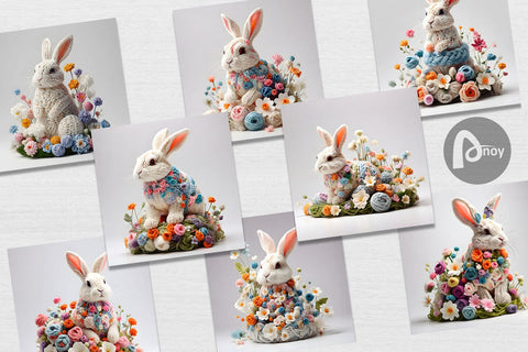 Digital Paper Bunny Easter Embroidery Digital Pattern artnoy 