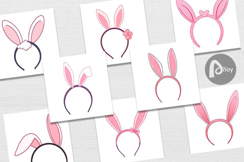 Digital Paper Bunny Headband Digital Pattern artnoy 