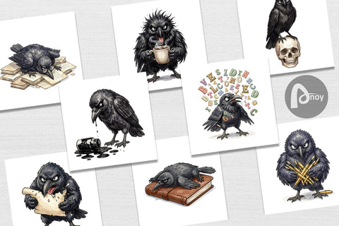 Digital Paper Burnout Raven Dark Academia Watercolor Digital Pattern artnoy 