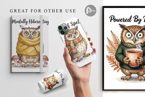 Digital Paper Burnt Out Owl Whimsigoth Watercolor Digital Pattern artnoy 