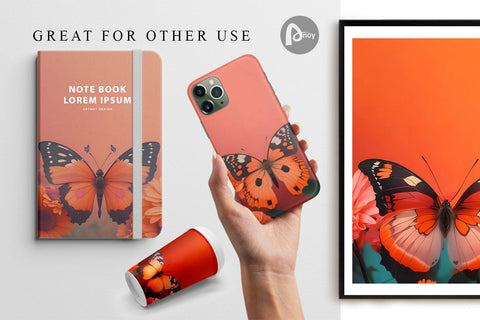 Digital Paper Butterfly and Flowers Digital Pattern artnoy 