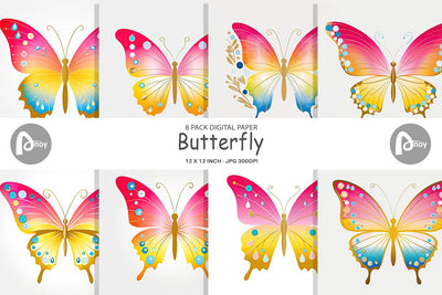 Digital Paper Butterfly Digital Pattern artnoy 