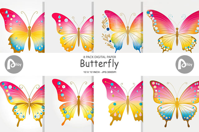 Digital Paper Butterfly Digital Pattern artnoy 