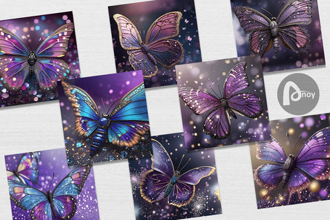 Digital Paper Butterfly Glitter Digital Pattern artnoy 