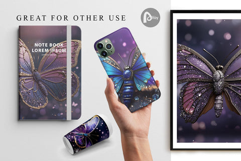 Digital Paper Butterfly Glitter Digital Pattern artnoy 