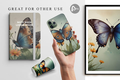 Digital Paper Butterfly illustration Digital Pattern artnoy 