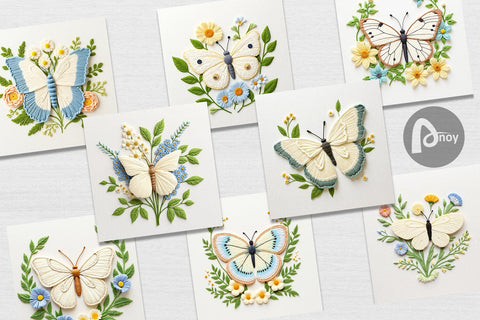 Digital Paper Cabbage White Butterfly Digital Pattern artnoy 