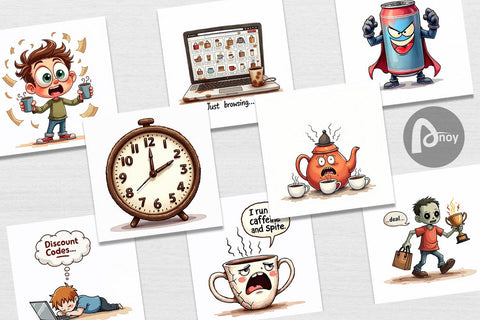 Digital Paper Caffeine Commerce Digital Pattern artnoy 