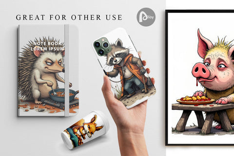 Digital Paper Camping Grumps Digital Pattern artnoy 