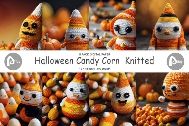 Digital Paper Candy Corn Knitted Digital Pattern artnoy 
