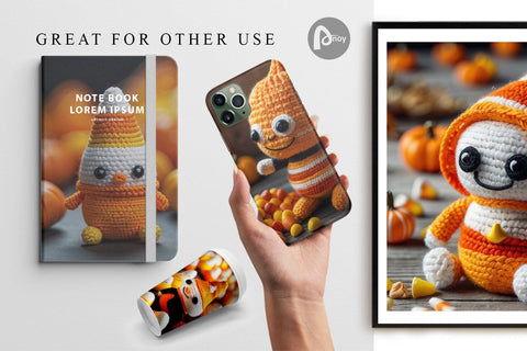 Digital Paper Candy Corn Knitted Digital Pattern artnoy 