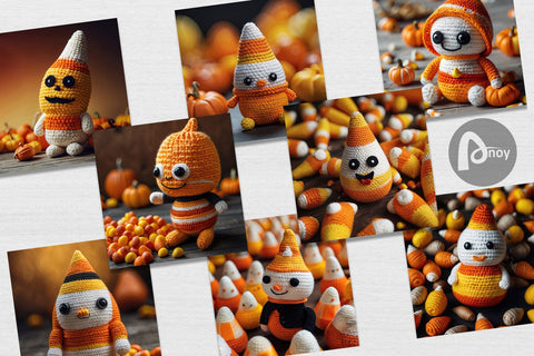 Digital Paper Candy Corn Knitted Digital Pattern artnoy 