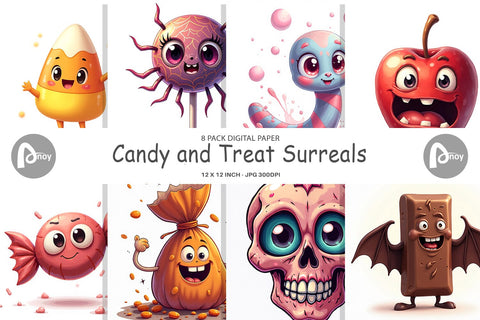 Digital Paper Candy Surreals Digital Pattern artnoy 