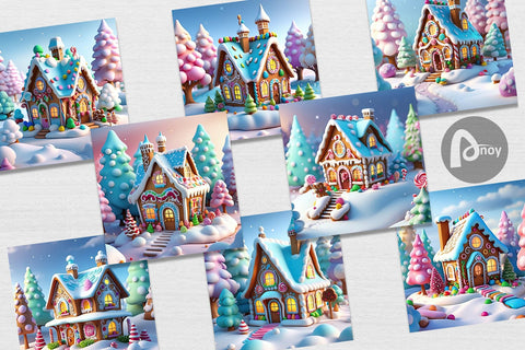 Digital Paper Candyland House Digital Pattern artnoy 